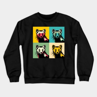 Mystic Marten Mosaic: A Pop Art Tribute Crewneck Sweatshirt